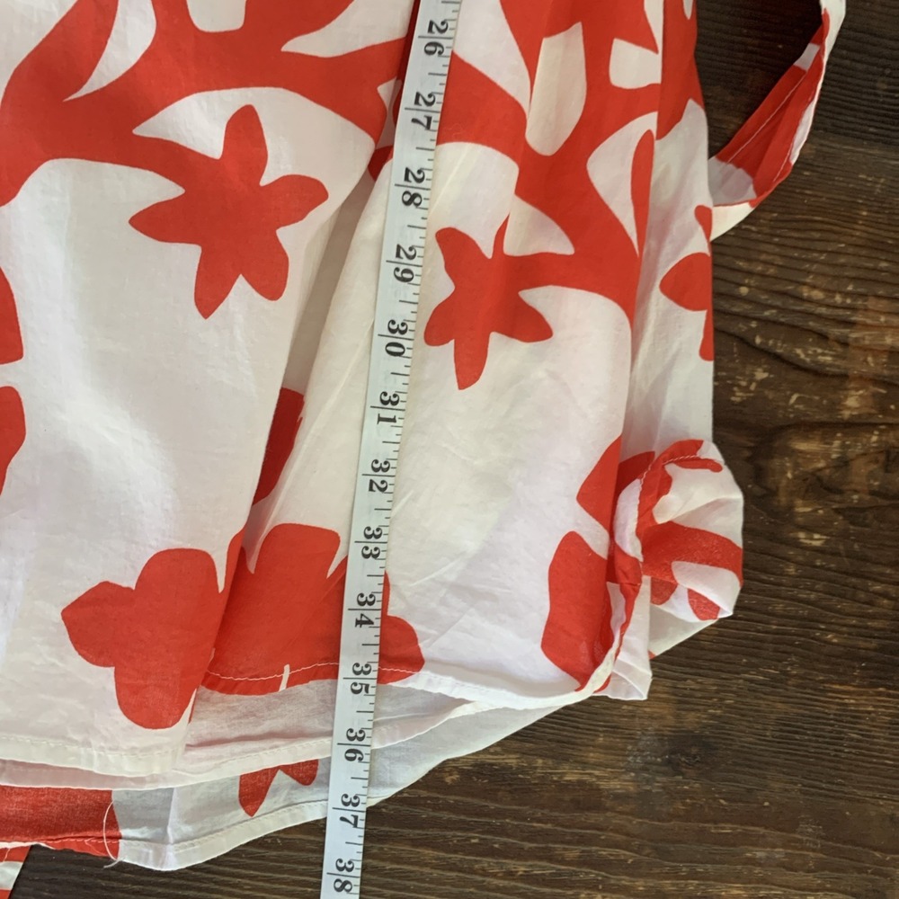 H&M Floral Print Dress Red White Puff Sleeve Mini Dress Summer Size S - Picture 11 of 11